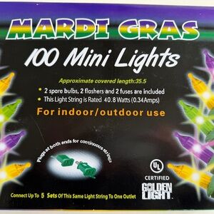 💜💚💛Mardi Gras lights (10 packs of 100)💜💚💛
